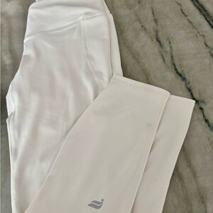 Fabletics White Leggings with Subtle Logo